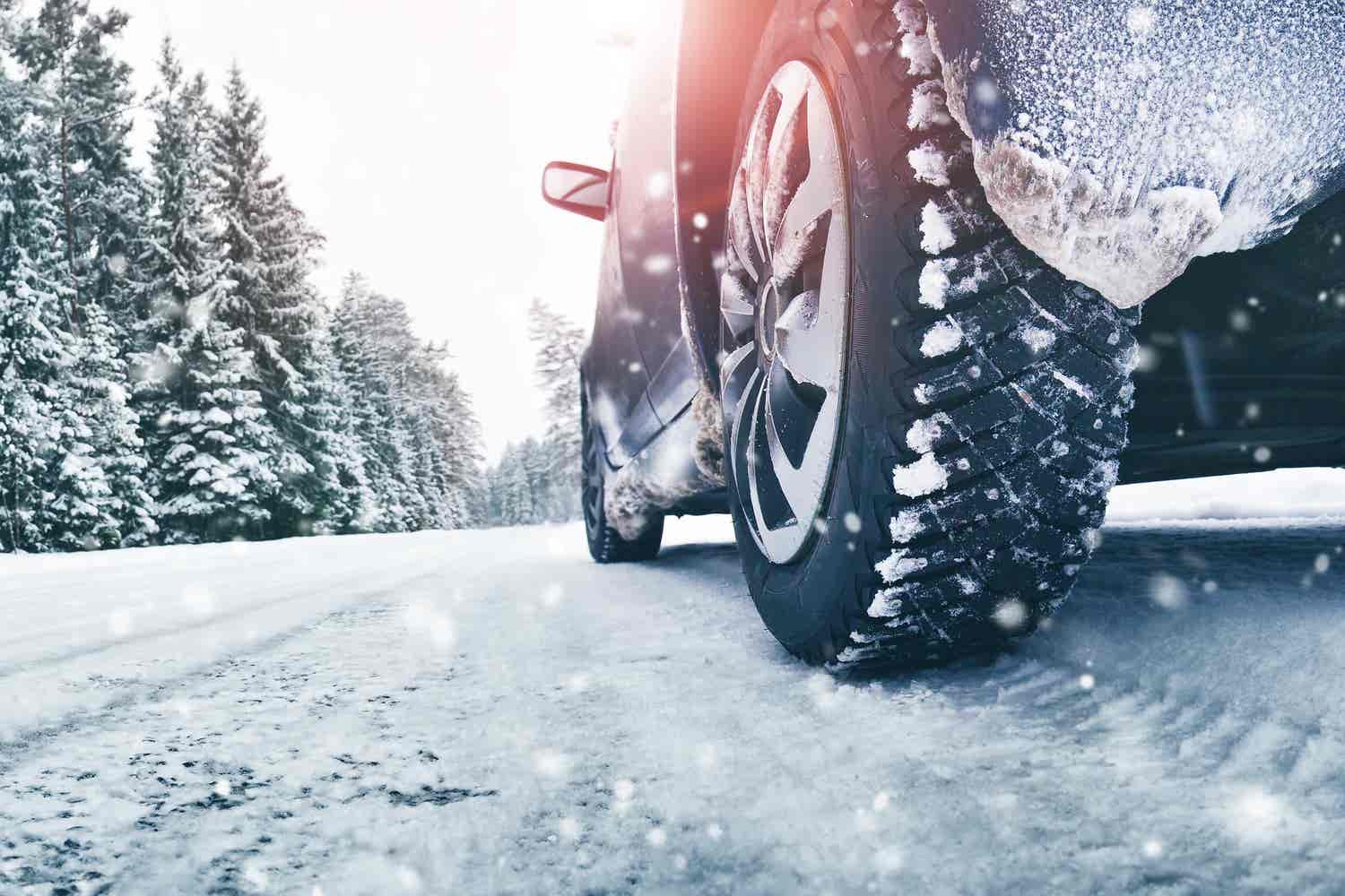 Winter Roads With Parked Car