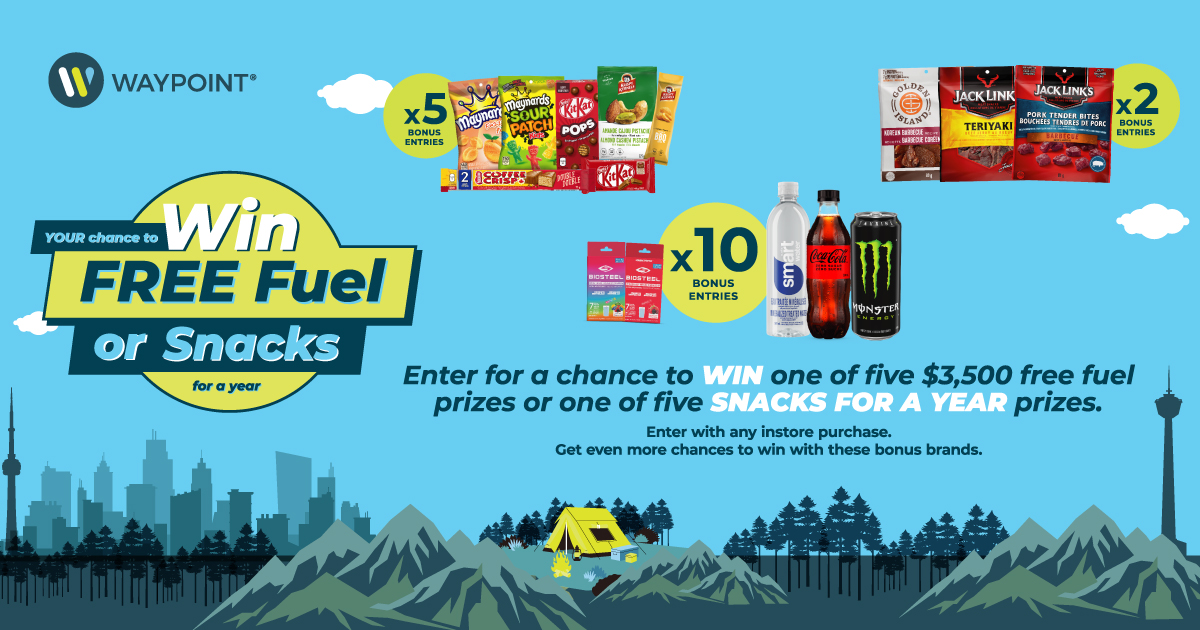 Win free fuel or snack graphic